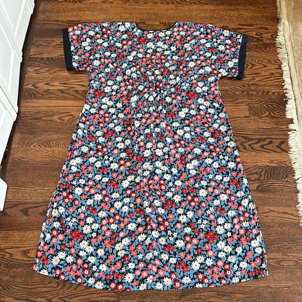 Kate Spade Daisy Shadows Caftan Dress in Blue Oversized Size M